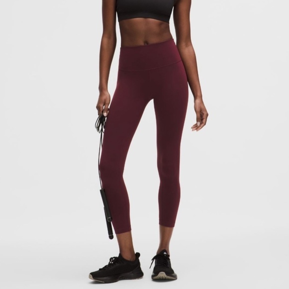 High Waisted Burgundy Ribbed Leggings Size Extra Small